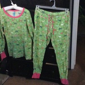 Victorias Secret medium cotton horse pajama pants and top
